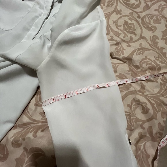 White, Michael Kors long-sleeve sheer blouse with zipper pockets. - Picture 5 of 5